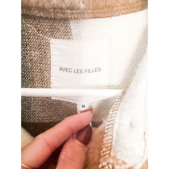 Avec Les Filles Oversized Plaid Shacket Size M - Picture 2 of 4